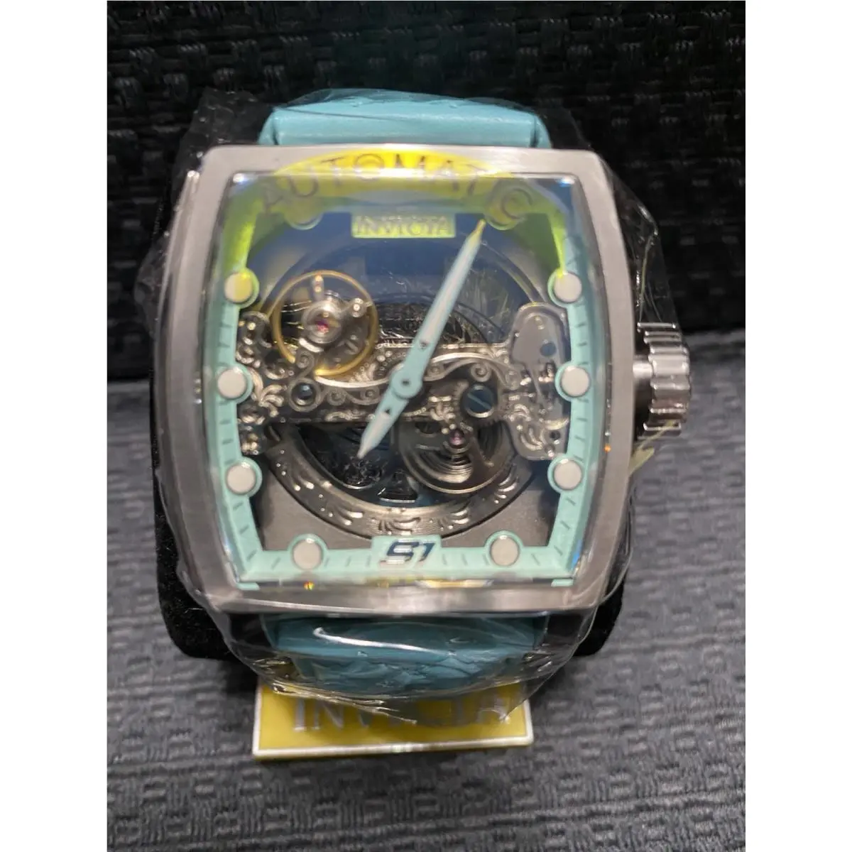 48mm S1 Rally Automatic Ghost Bridge Leather Strap Watch Model 45995 by Invicta