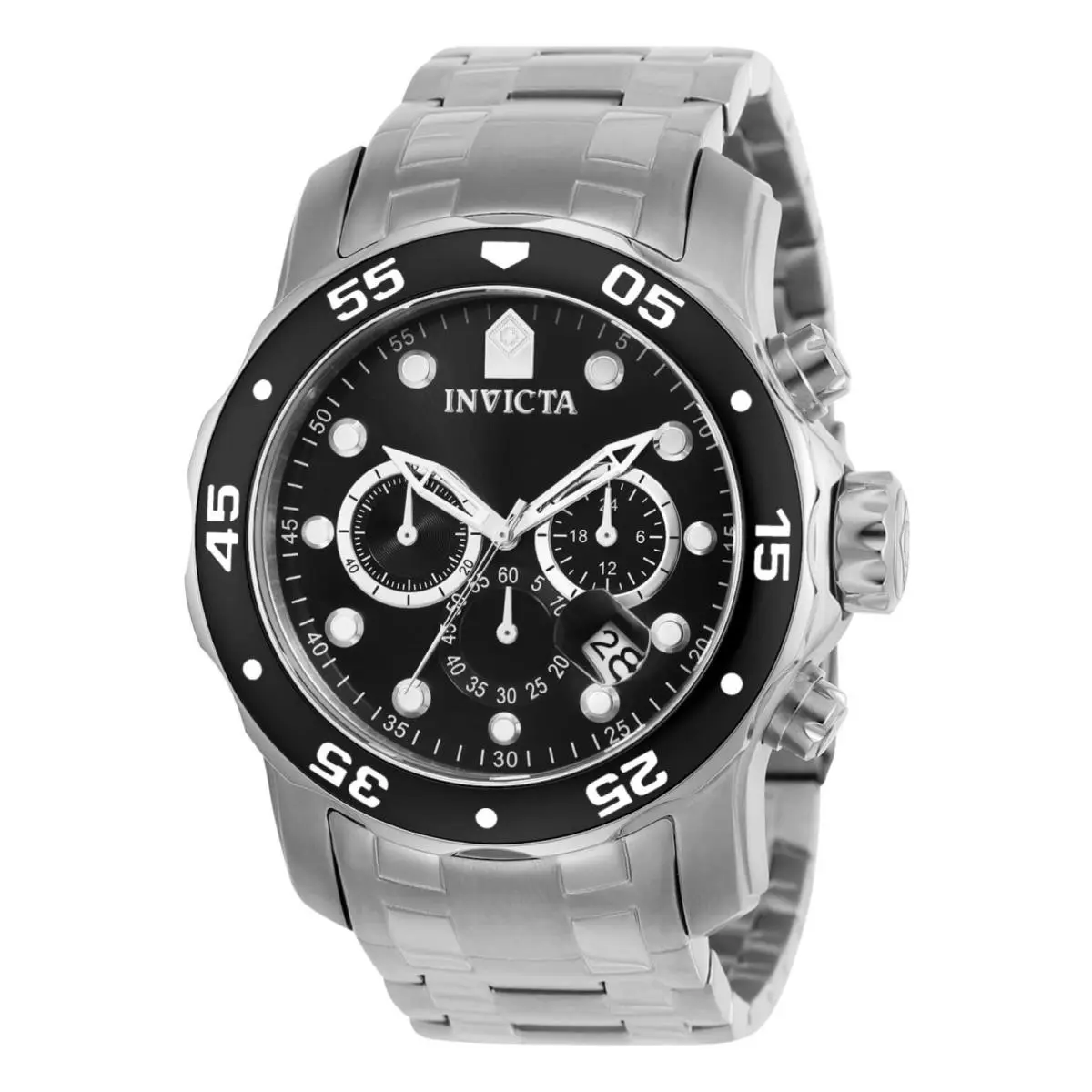 Invicta Men`s 0069 Pro Diver Collection Stainless Steel Watch Silver/black