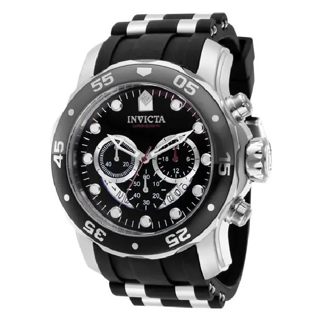 Invicta 37230 Pro Diver Men 48mm Stainless Steel Black Dial Chronograph Quartz