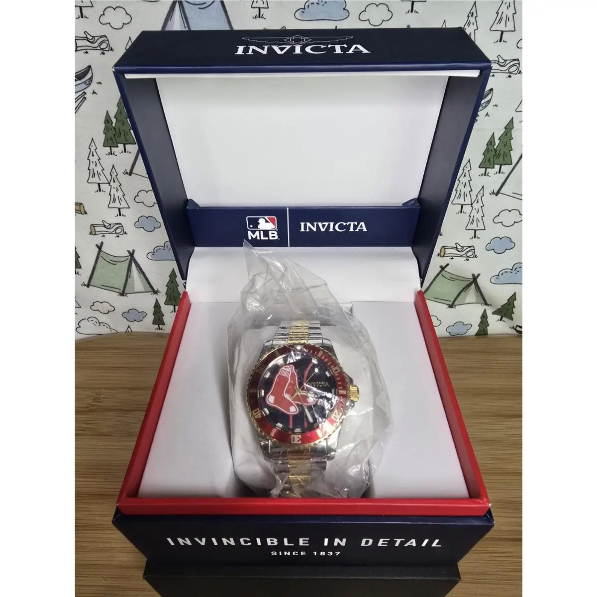 Invicta Men`s Mlb Boston Red Sox Automatic Gold/steel Watch 42mm w/ Box