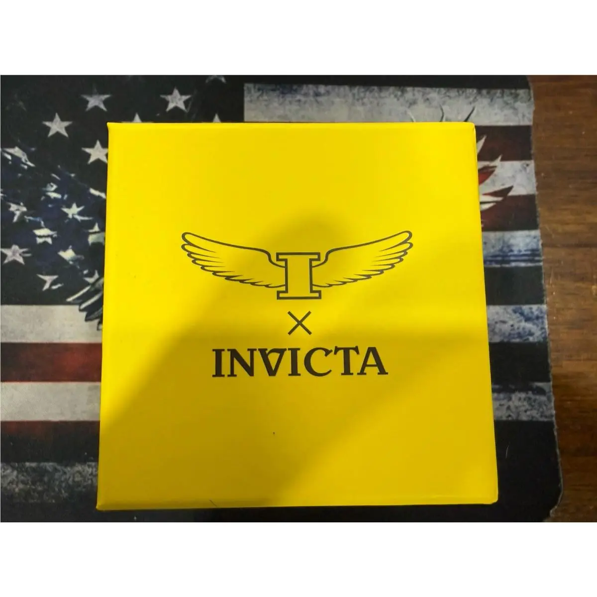 Invicta Specialty Mens 44mm Black Cushion Case Yellow Dial Date 69629 I-9028