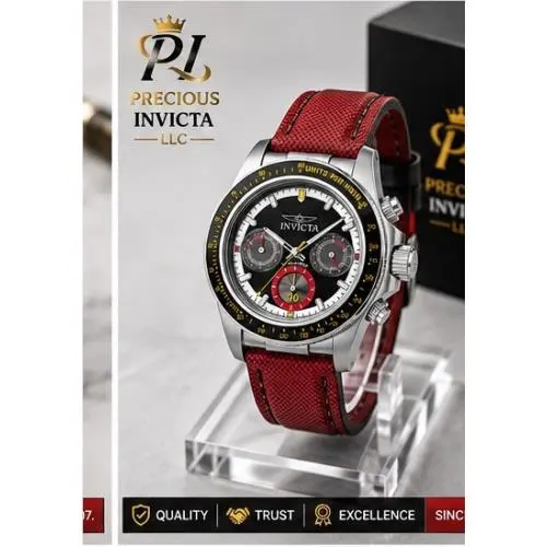 Invicta Men 39.5mm Speedway Quartz Chronograph Red/silver Tone SS 200m Watch