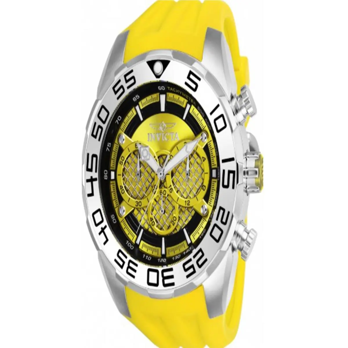 Invicta Men`s 26298 Speedway Quartz Multifunction Yellow Black Dial Watch
