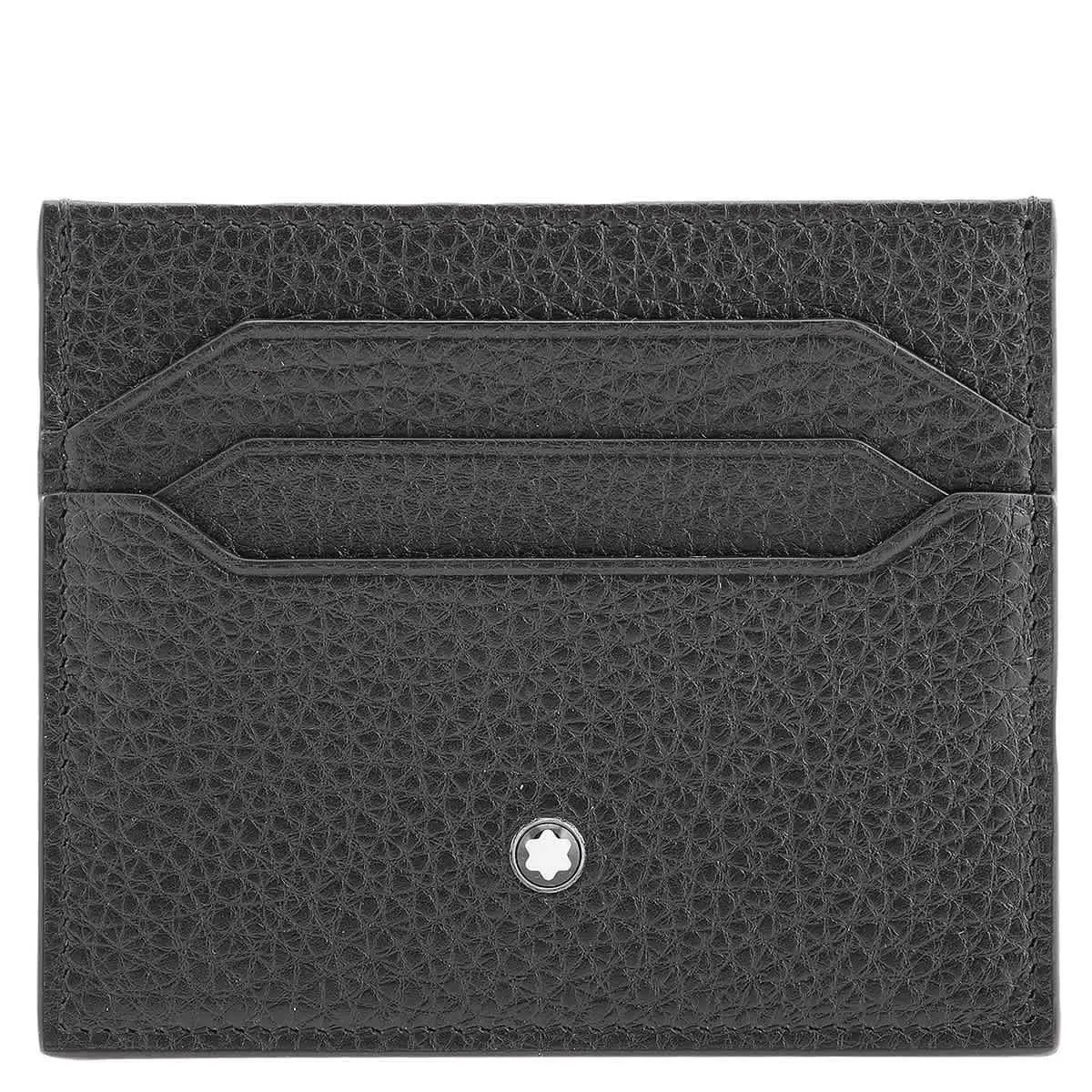 Black Grain Leather 6cc Card Holder 199441 by Montblanc