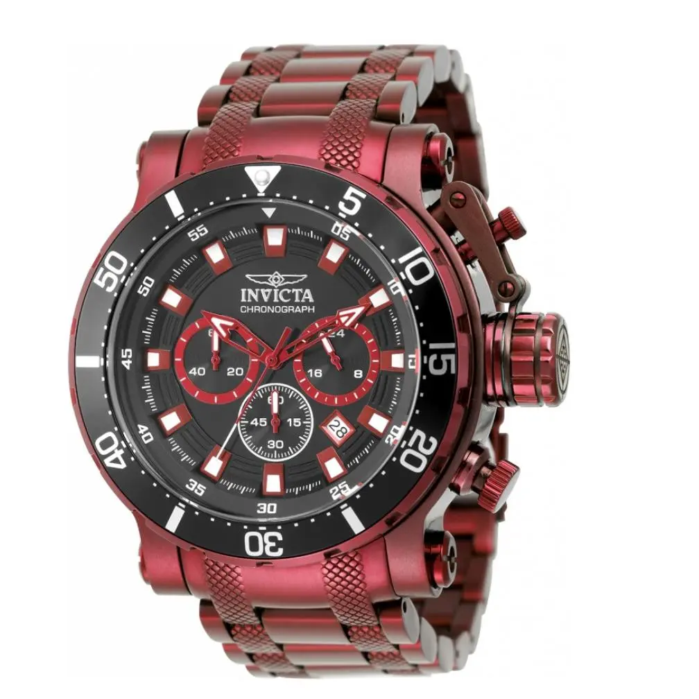 Invicta Coalition Forces Men`s 52mm Burgundy Red Chronograph Watch 50764 Rare