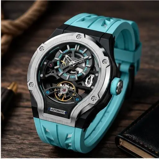 Invicta Mens 45mm S1 Rally Automatic Skeleton Dial Light Blue/black/silver Watch