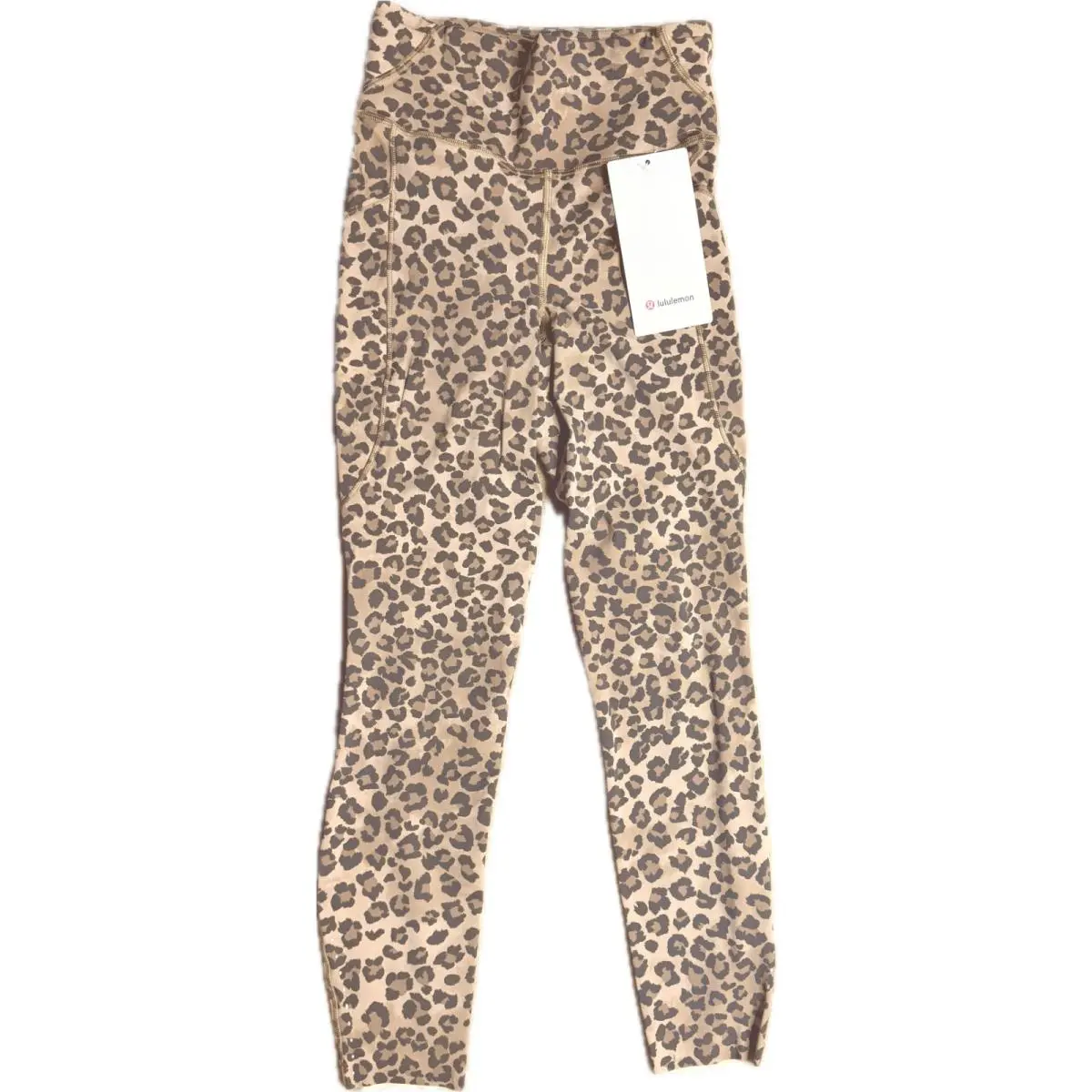 Lululemon Fast Free HR Tight 25 5 Pockets True Leopard Multi Tlmu SZ 4