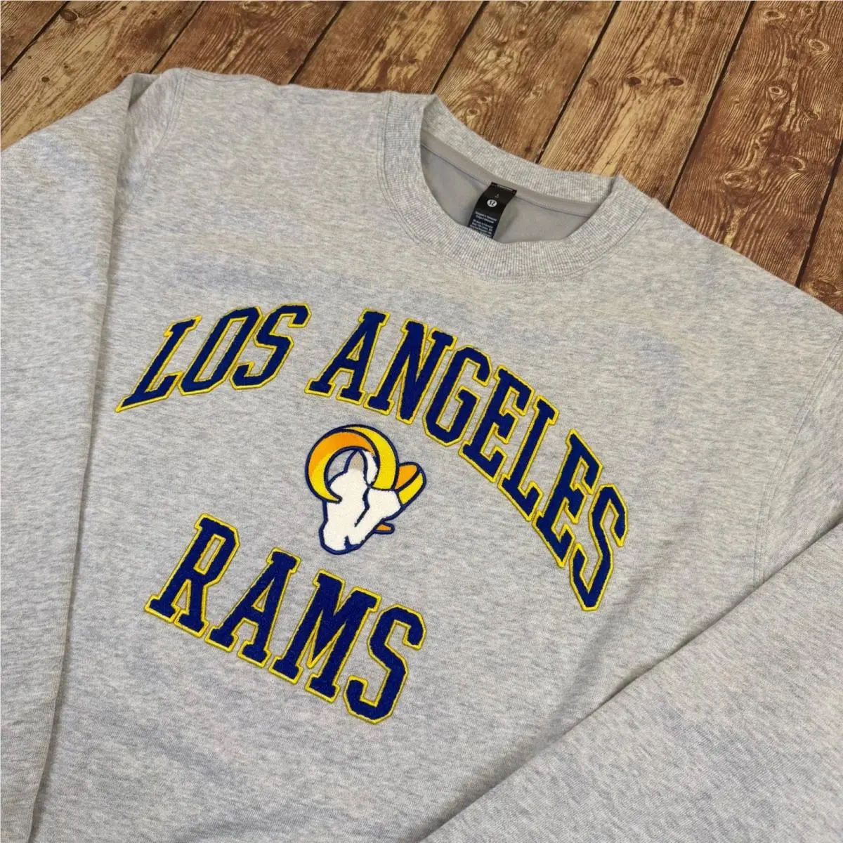 Lululemon Steady State Crew Sweatshirt Mens Large Gray Los Angeles Rams Nfl