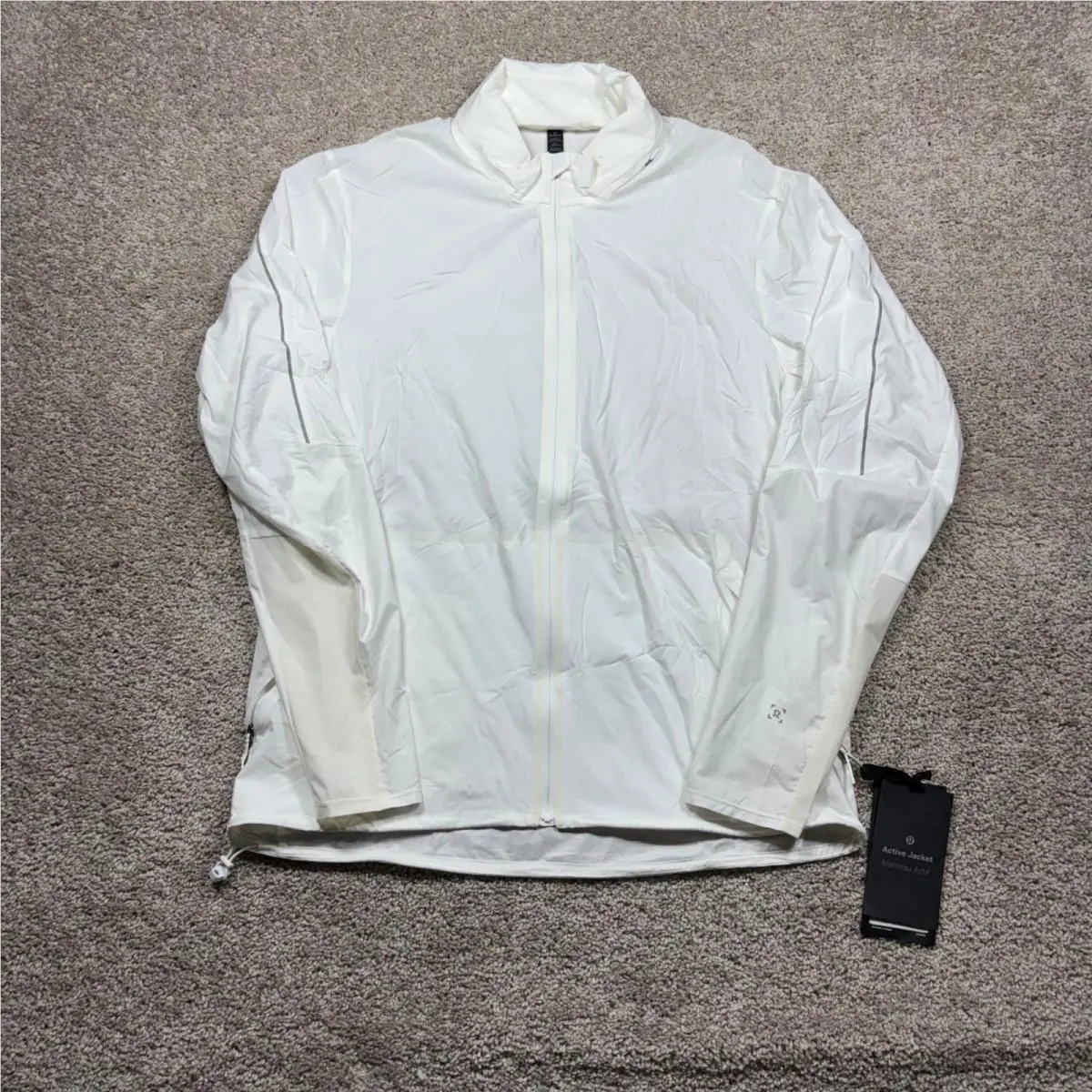 Lululemon Active Jacket Packable White LM4832S Mens Large Windbreaker