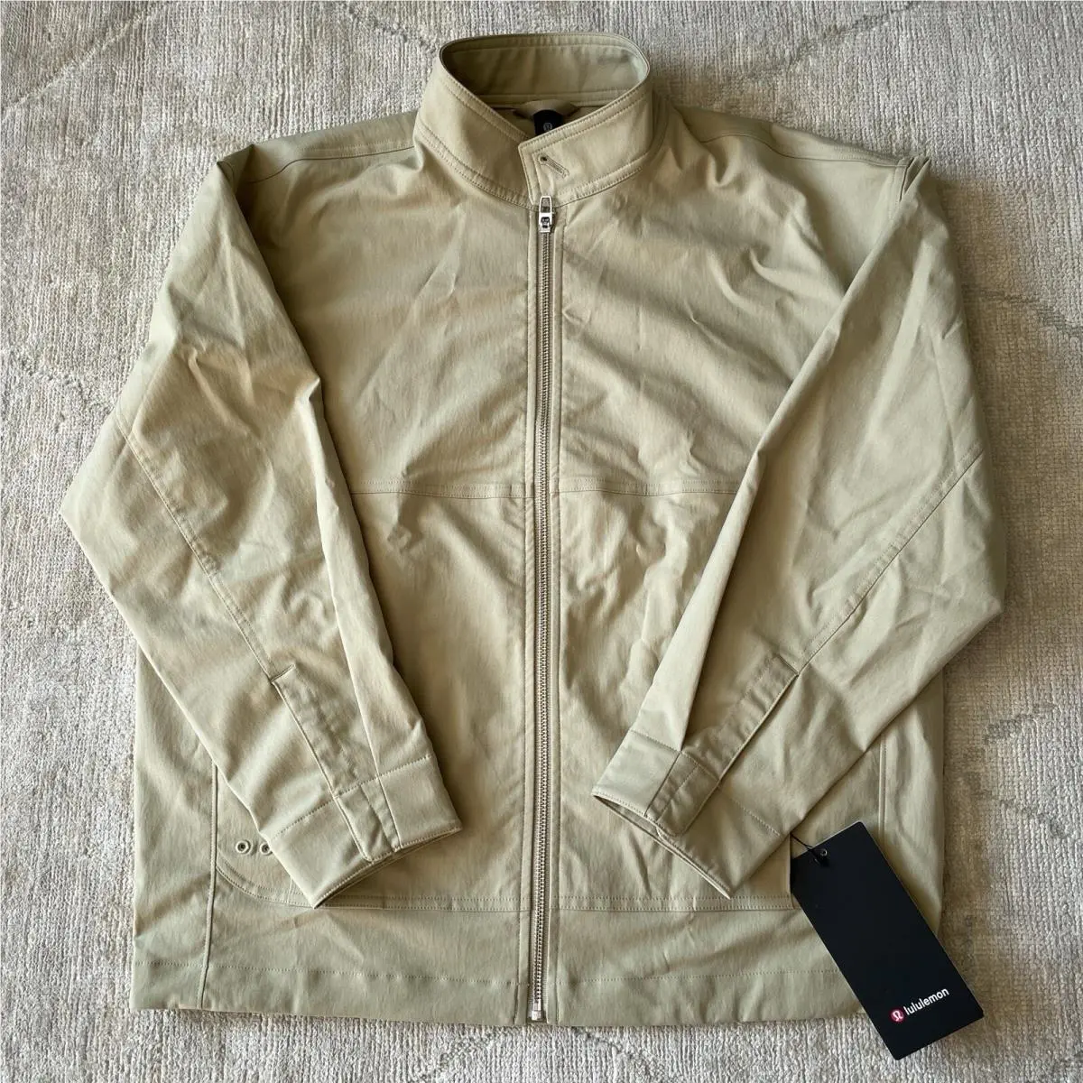 Lululemon Twill Full-zip Jacket Men XS Compass Khaki Relaxed Fit LM3EZPS