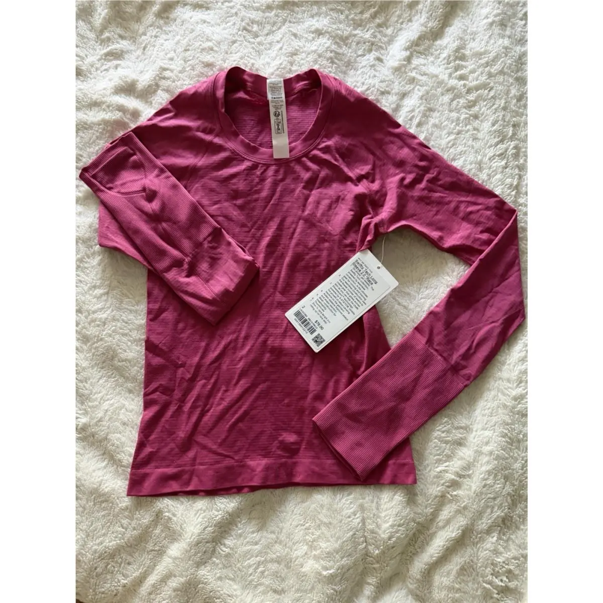 Lululemon Swiftly Tech Long Sleeve Race Length Raspberry Coulis Size 2