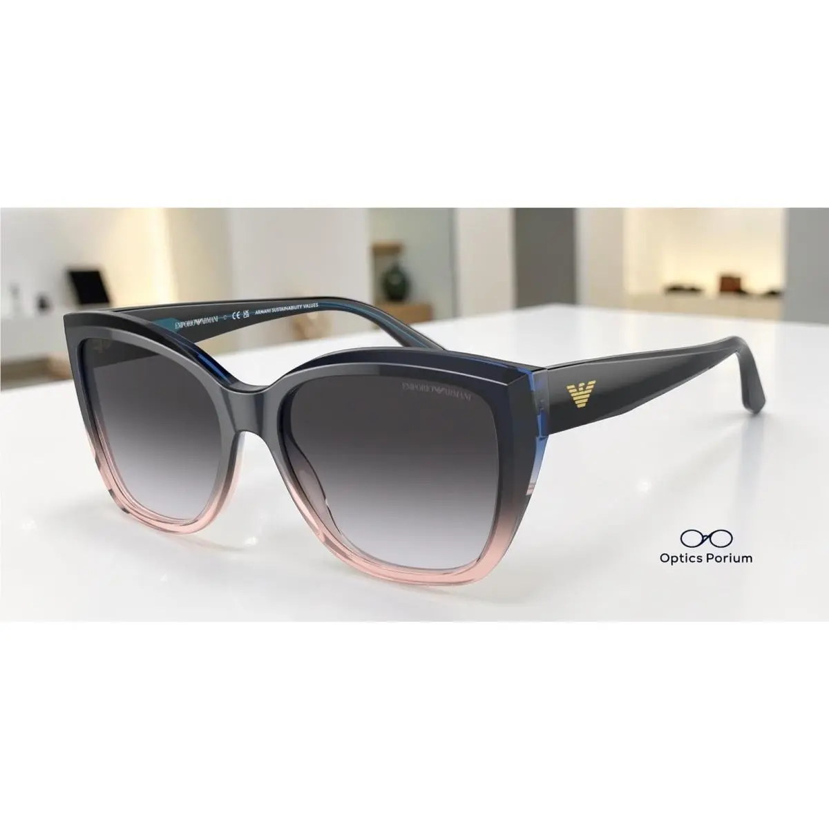 EA4198 59918G Grad Blue Orange Gradien Grey 55mm Women Sunglasses by Emporio Armani