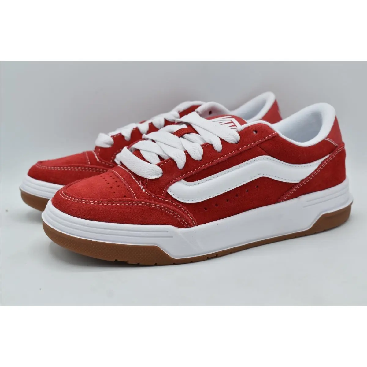 Women 7 Hylane Suede Red Lace Up Chunky Streetwear Skate Y2K Sneaker Shoes by Vans