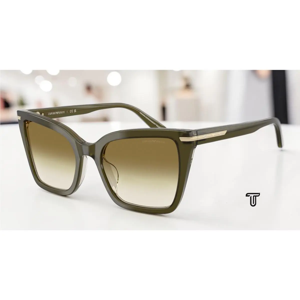 EA4273BU 63788E Dark Green Gradient Green 53mm Women`s Sunglasses by Emporio Armani