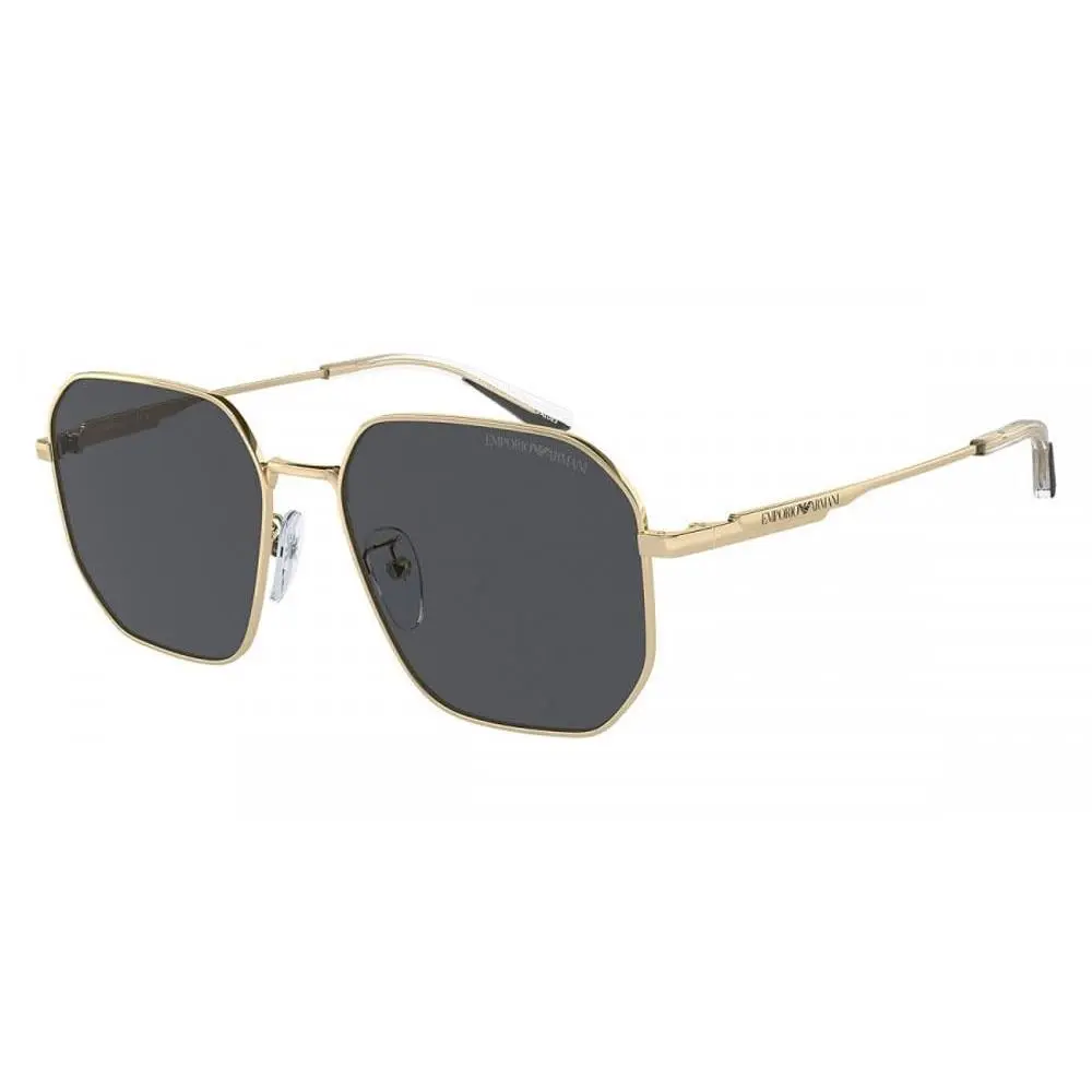 EA2154D Pilot Sunglasses Bundle For Men Shiny Pale Gold by Emporio Armani