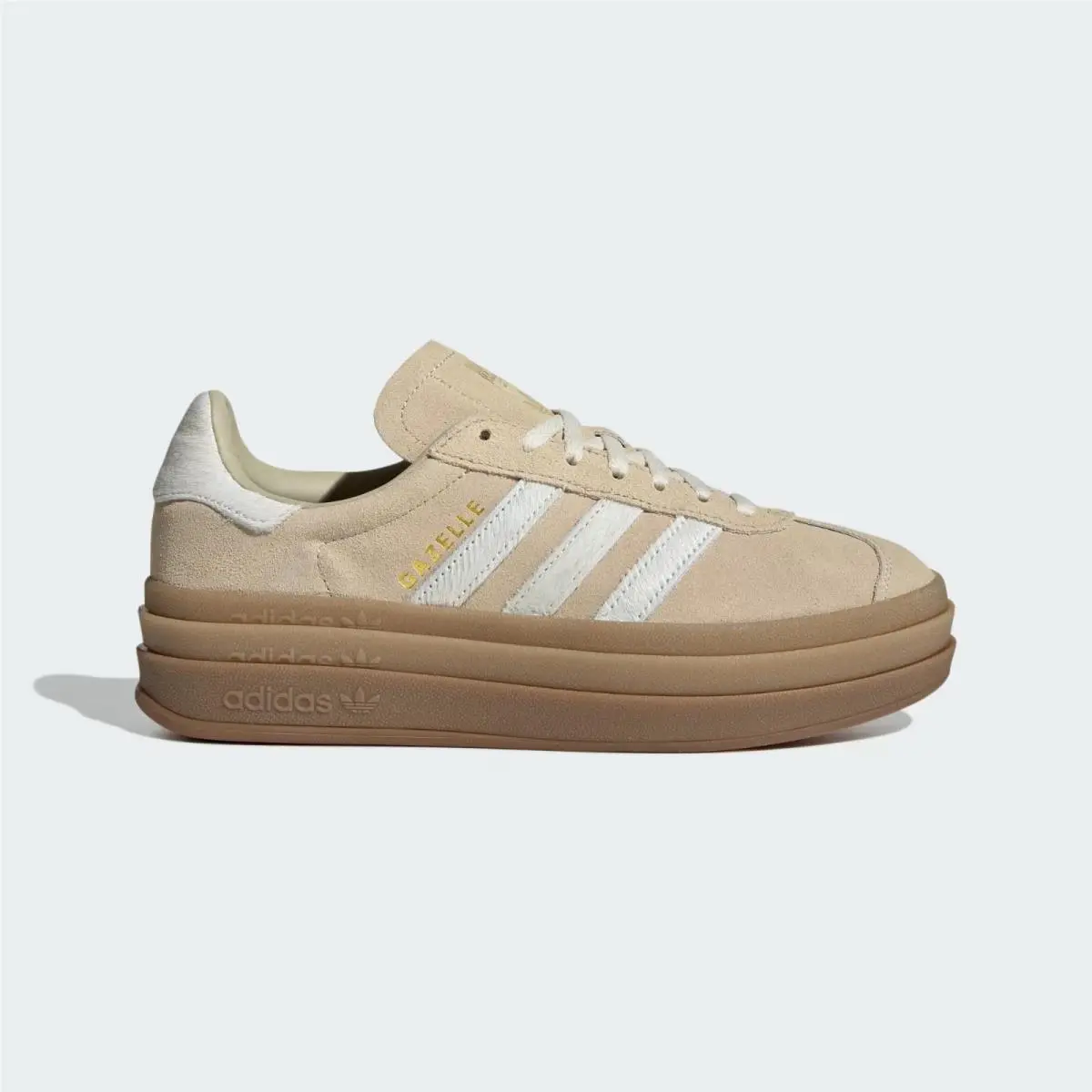Adidas Women`s Gazelle Bold `stone Khaki Cream White` Shoes IH4201