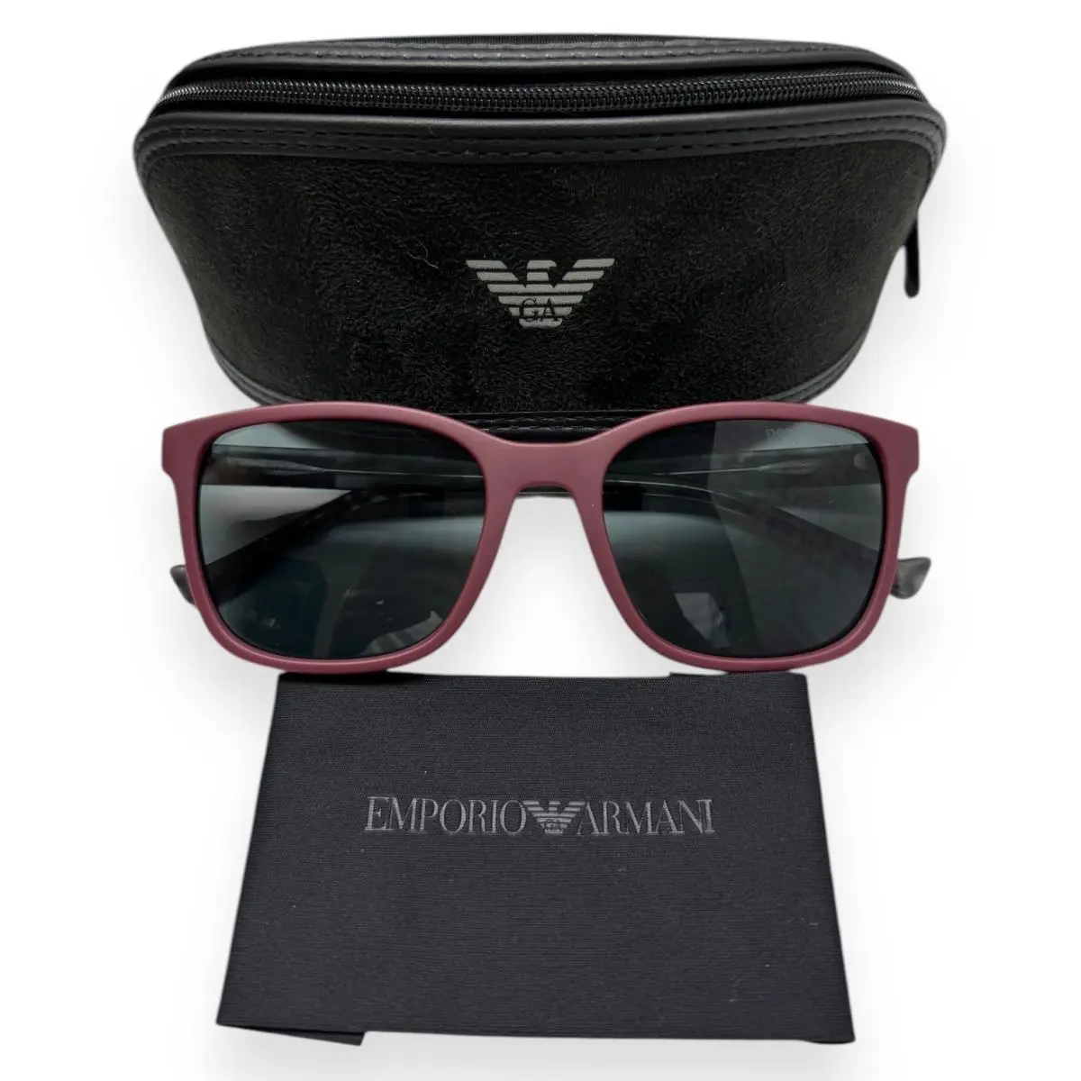Sunglasses Matte Bordeaux Gray Havana EA 4139 5751/87 with Case by Emporio Armani