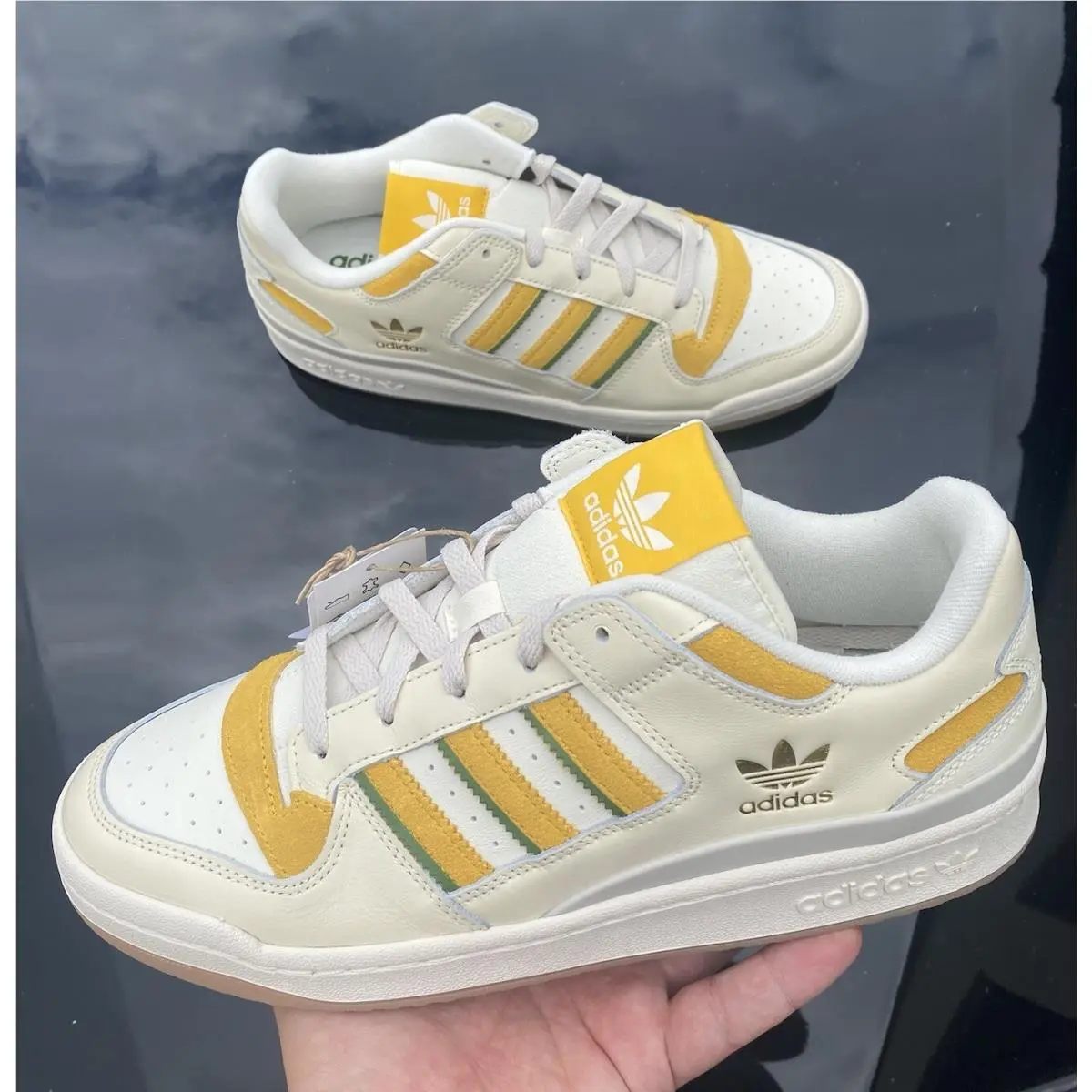 Adidas Mens Forum Low Classic Originals Shoes Cream / Gold FZ6271 Sz 10.5 12