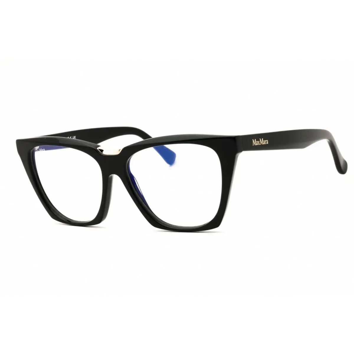 Max Mara Women`s Eyeglasses Shiny Black Acetate Rectangular Frame MM5188-B 001