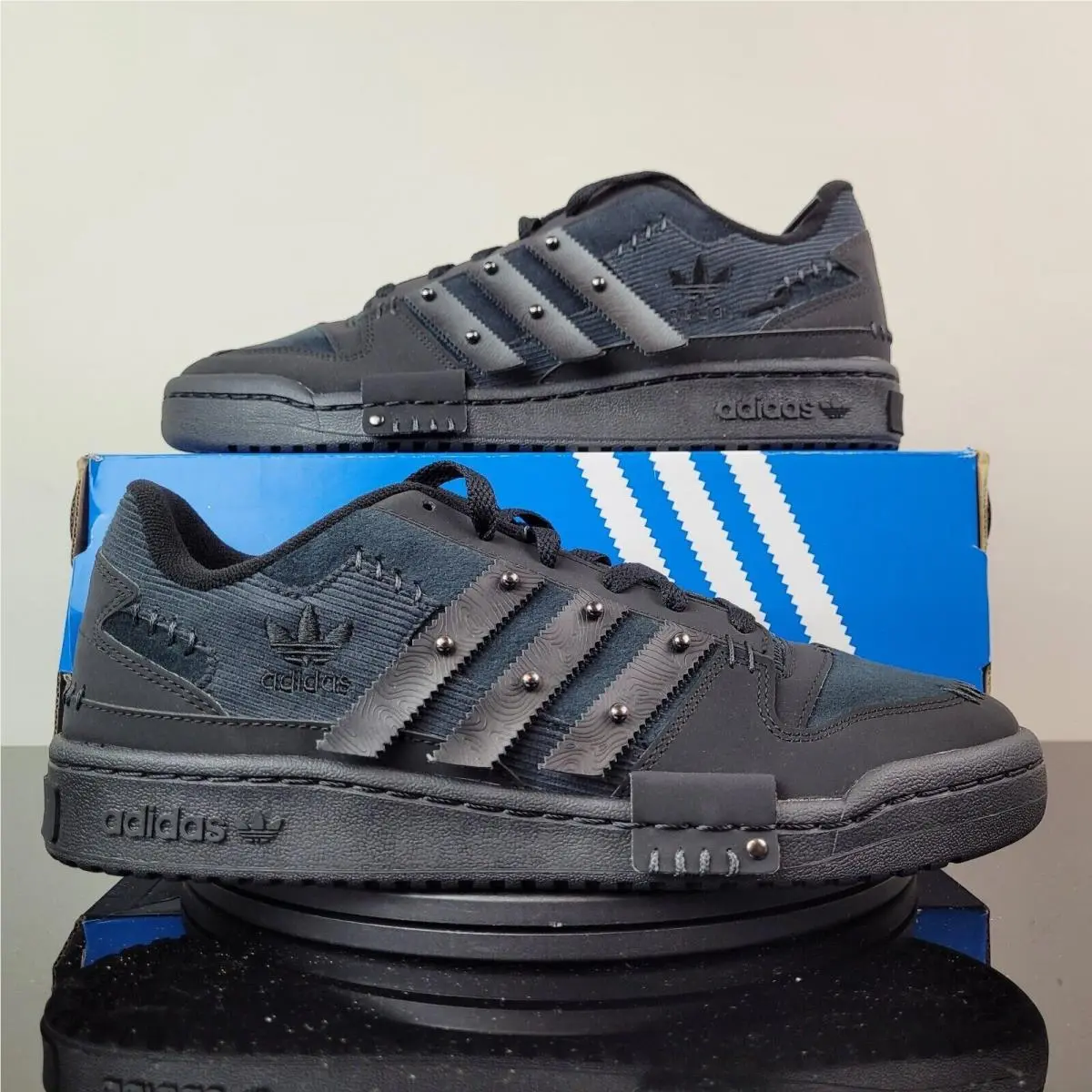 Originals Forum Exhibit Low Black Shoes Sneakes GW8726 Men`s Sz 7 8.5 by Adidas