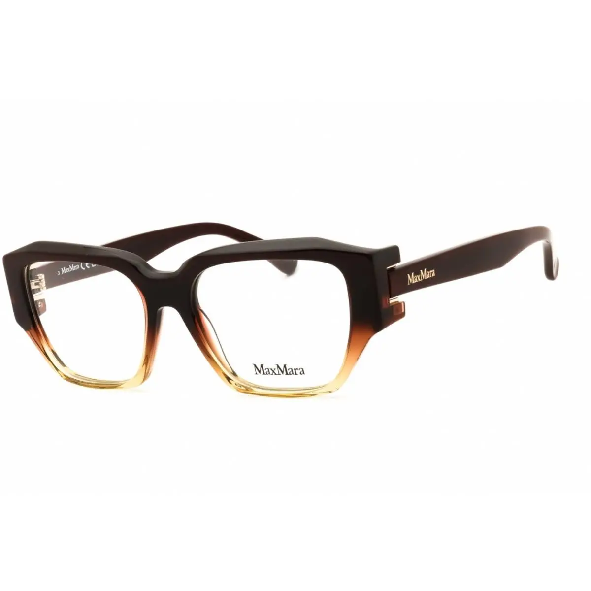 Max Mara Women`s Eyeglasses Dark Brown/beige Acetate Cat Eye Full Rim MM5182 050