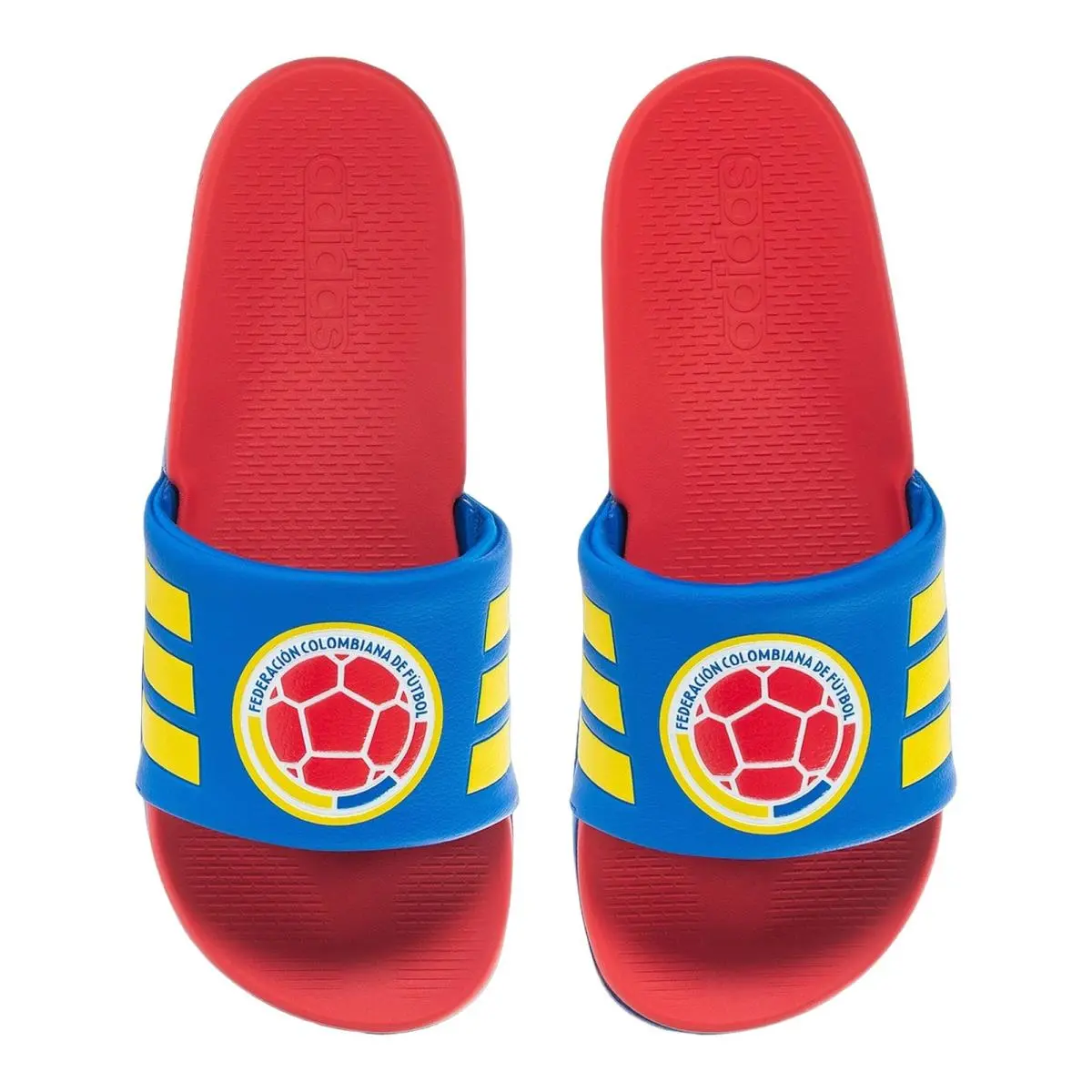 Adidas shoes - ADIDAS Adilette Comfort 2.0 - Adilette Comfort - HQ7421 JS4974 JS4975 - Glory Blue/Semi Lucid Red/Impact Yellow 8