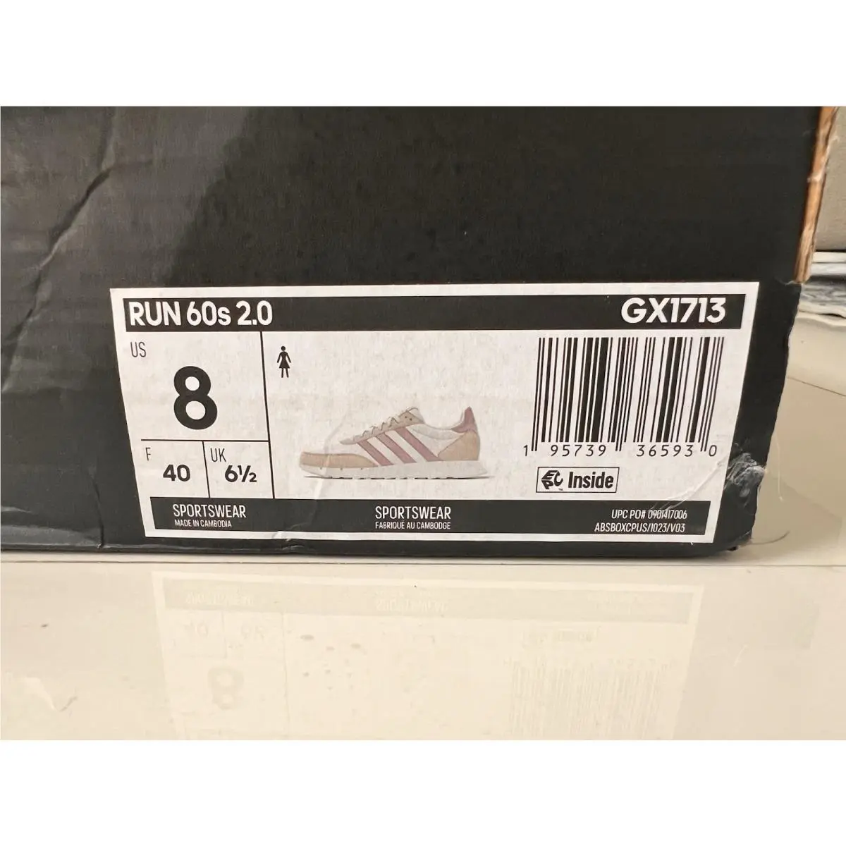 Adidas shoes - adidas Run 60S - Run - GX1713 - Cloud White / Matt Purple Met. / Dash Grey 12