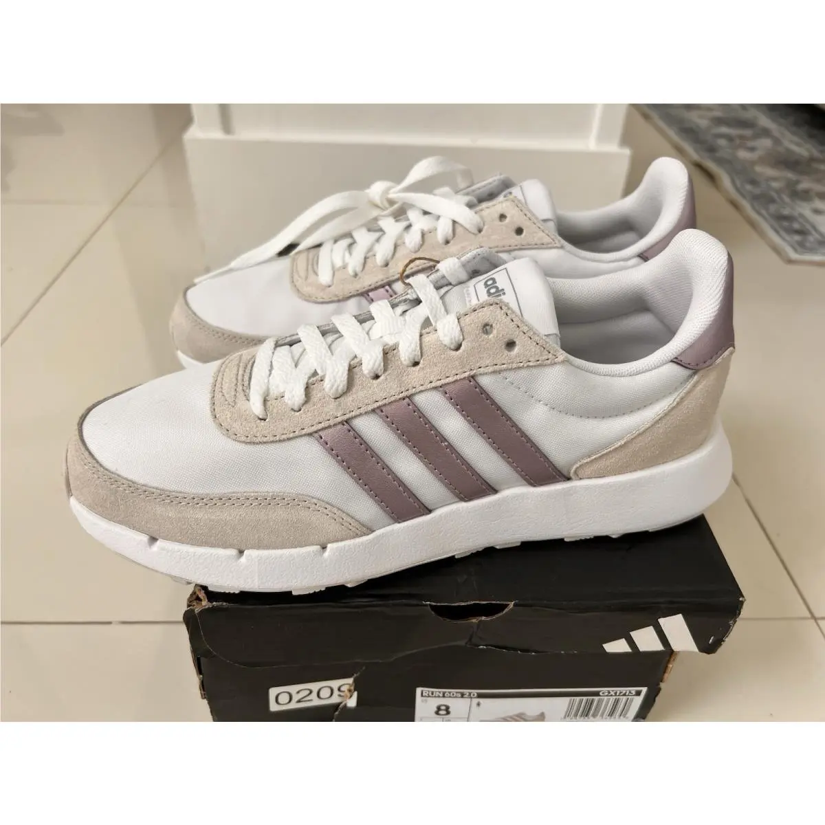Adidas shoes - adidas Run 60S - Run - GX1713 - Cloud White / Matt Purple Met. / Dash Grey 3