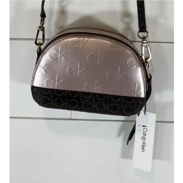 Pink Metallic Ashley Crossbody Clutch Purse H1GEJZK2 by Calvin Klein