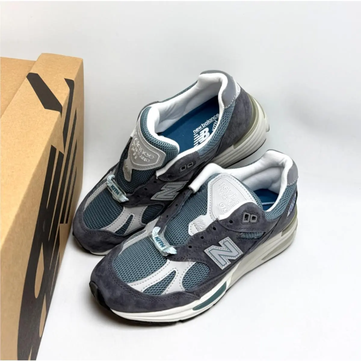 New Balance shoes - 991v2 MiUK Kith Osaka Pack Made in UK - U991KH2 - Asphalt/Lead/Oyster Mushroom 4