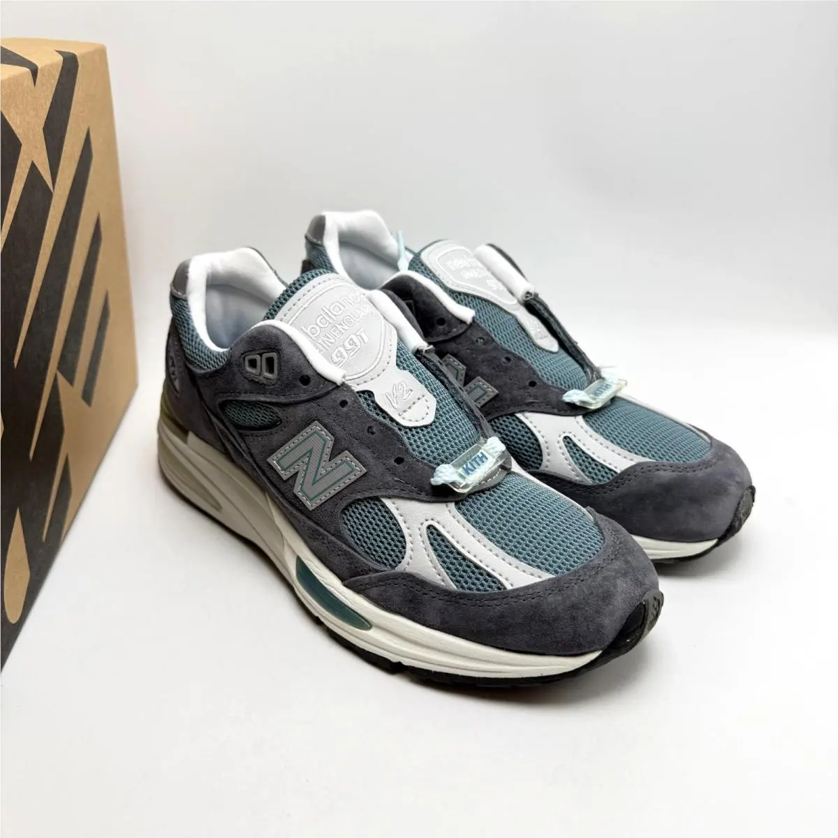 New Balance shoes - 991v2 MiUK Kith Osaka Pack Made in UK - U991KH2 - Asphalt/Lead/Oyster Mushroom 10