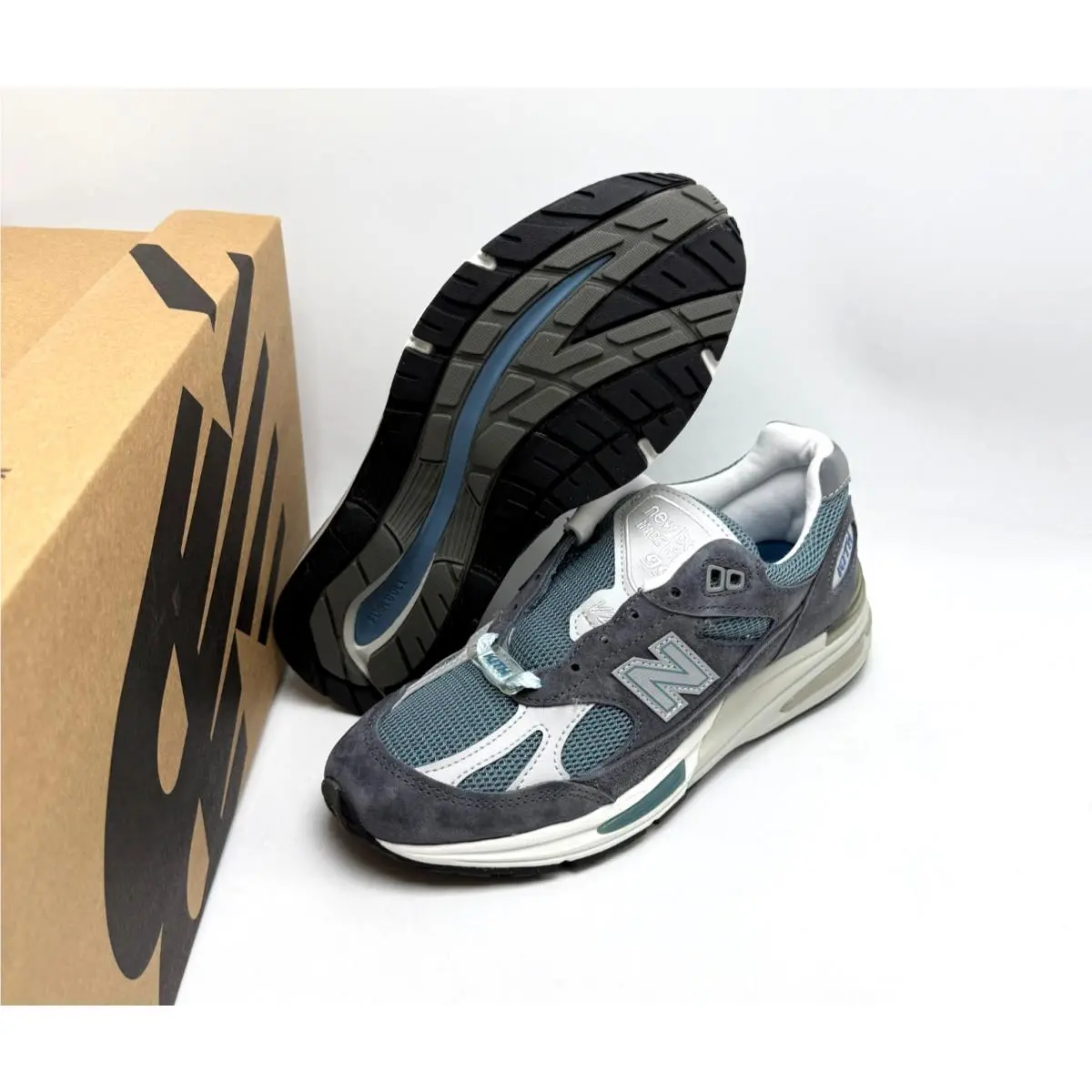 New Balance shoes - 991v2 MiUK Kith Osaka Pack Made in UK - U991KH2 - Asphalt/Lead/Oyster Mushroom 13