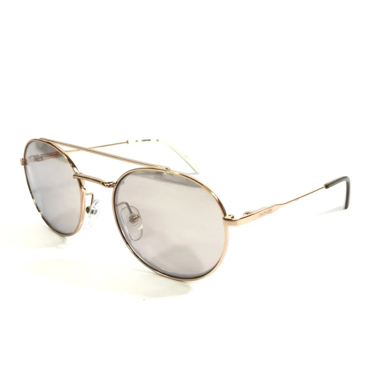 Sunglasses CK18116S 717 Gold Round Frames w/ Lilac Mirrored Lenses by Calvin Klein