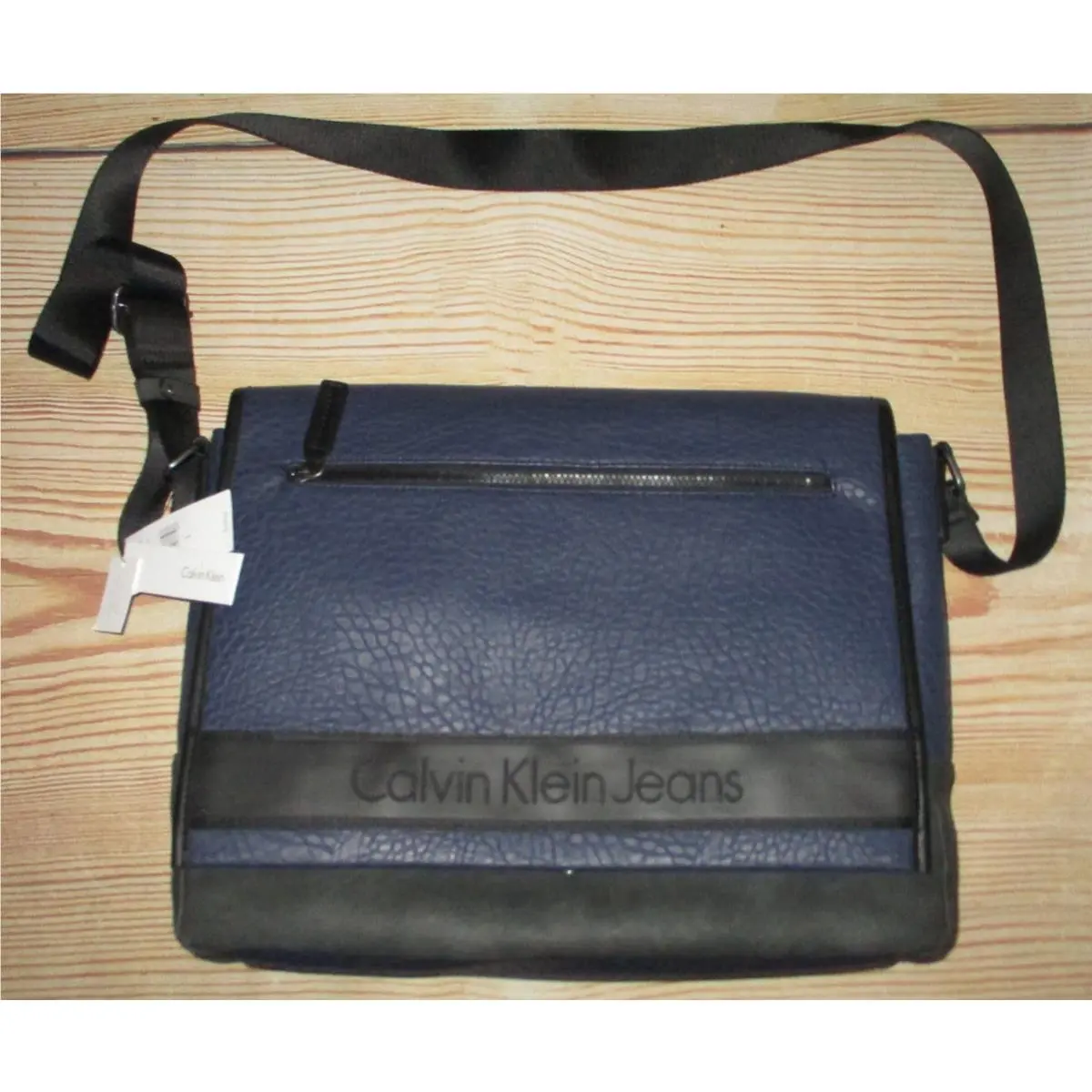 Jeans Blue Charcoal Messenger Bag Crossbody Shoulder Strap by Calvin Klein