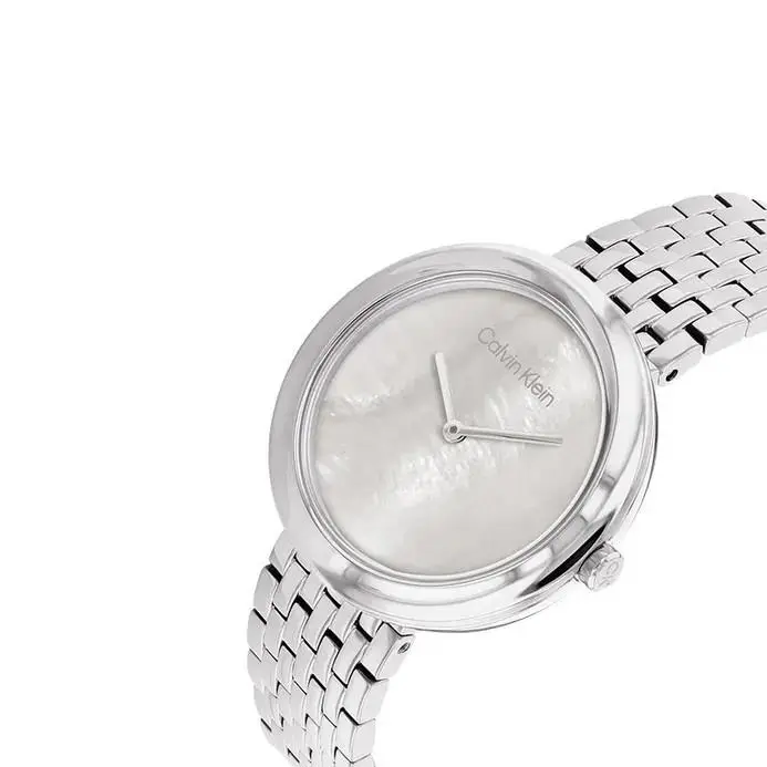 Watch Twisted Bezel 25200320 Stainless Steel Women`s Silver by Calvin Klein