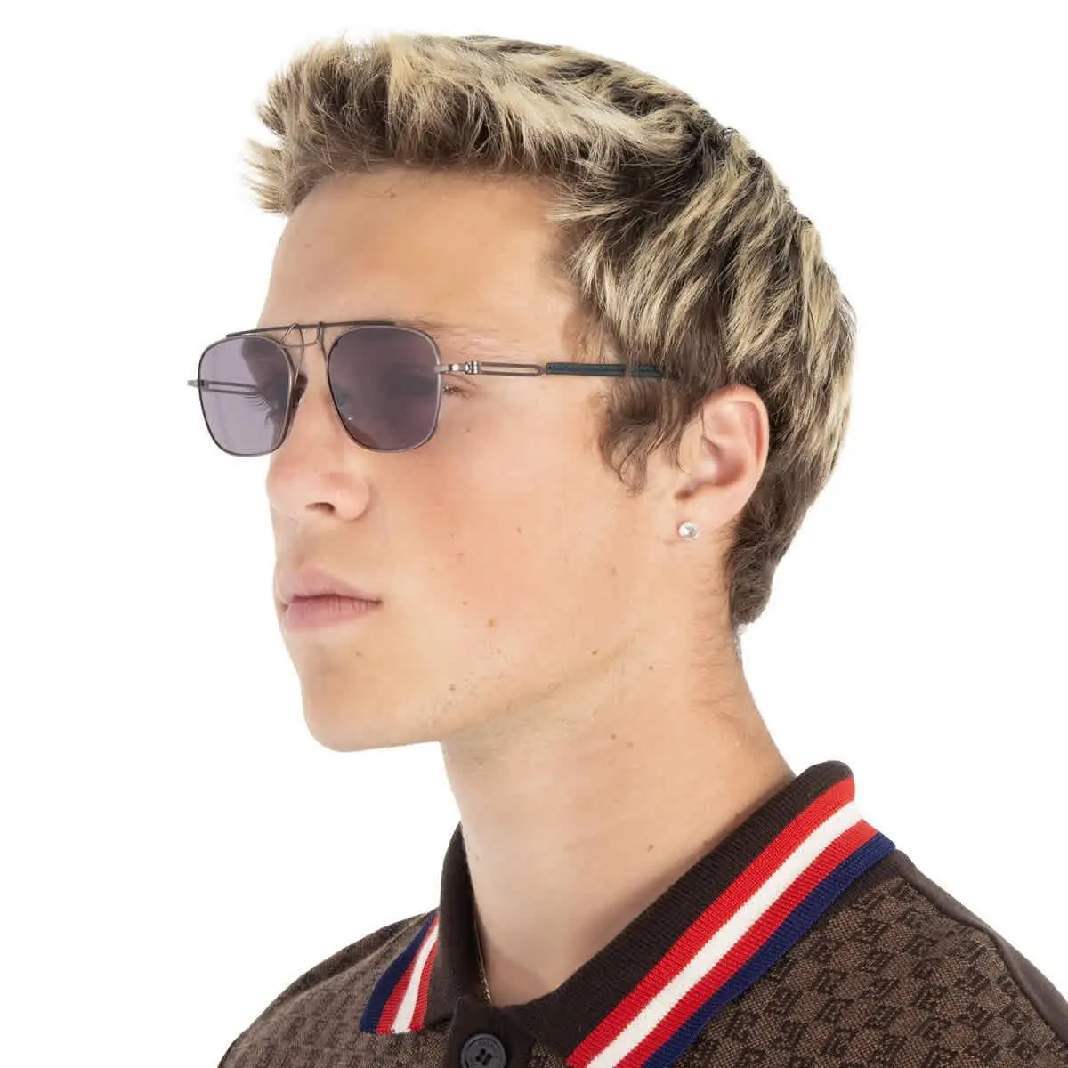 Calvin Klein Titanium Grey Pilot Men`s Sunglasses CKNYC1810S 008 52