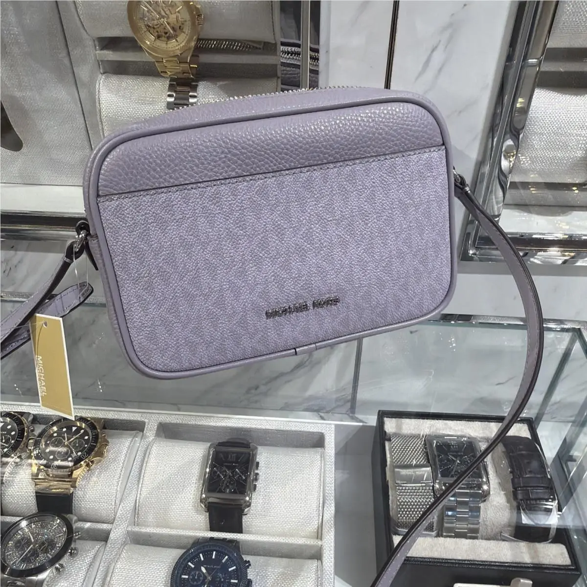 Jet Set Travel Small Camera Crossbody MK Logo Signature Bag Lilac by Michael Kors