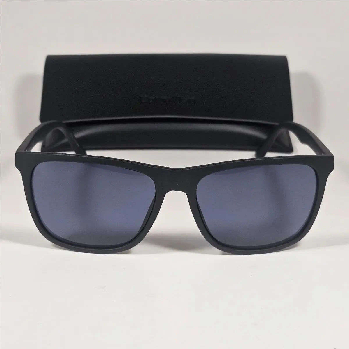 CK20520S 001 Rectangular Sunglasses Matte Black Frame Gray Lens by Calvin Klein