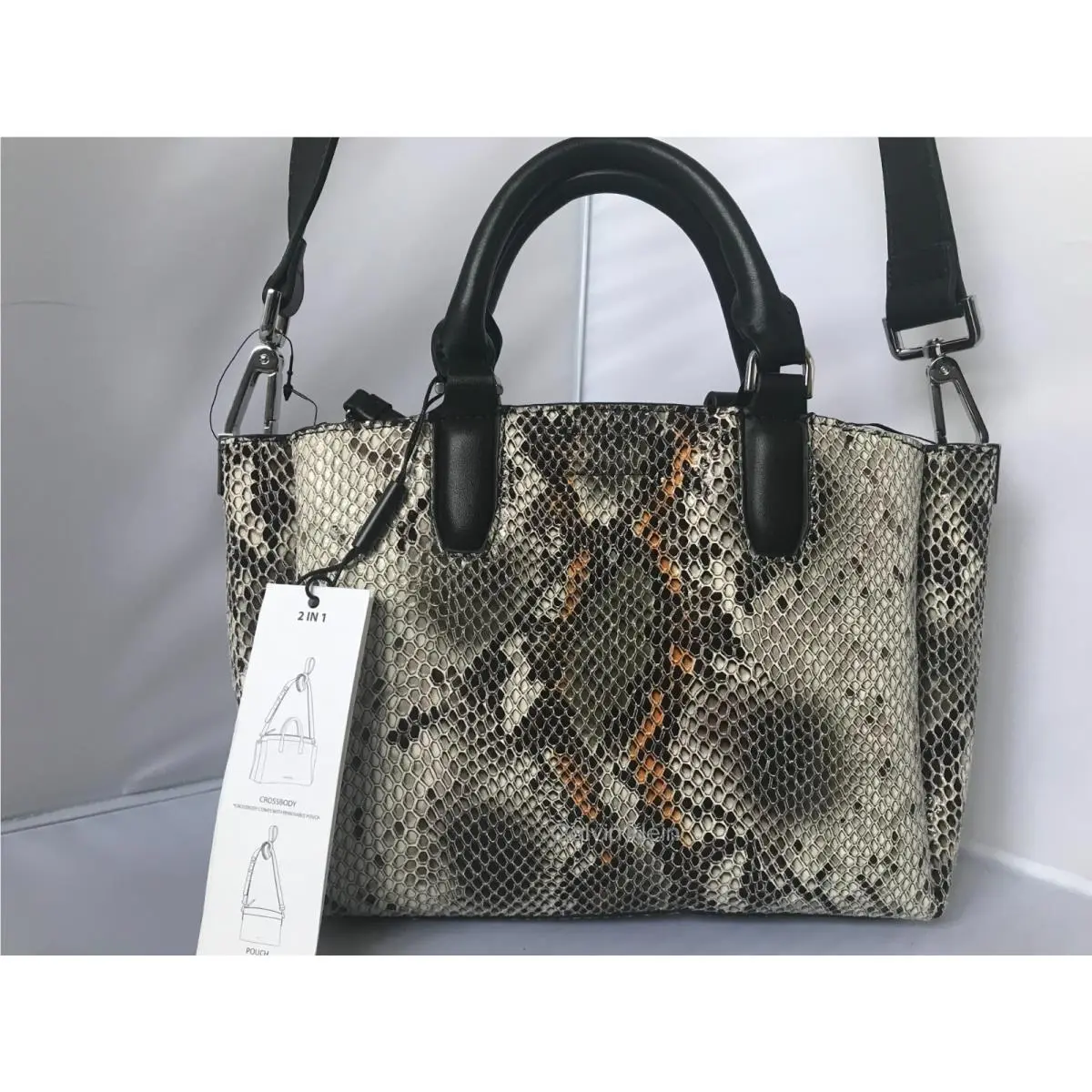 Rita 2 in 1 Organizaional Mini Bag Crossbody Snake Pattern by Calvin Klein
