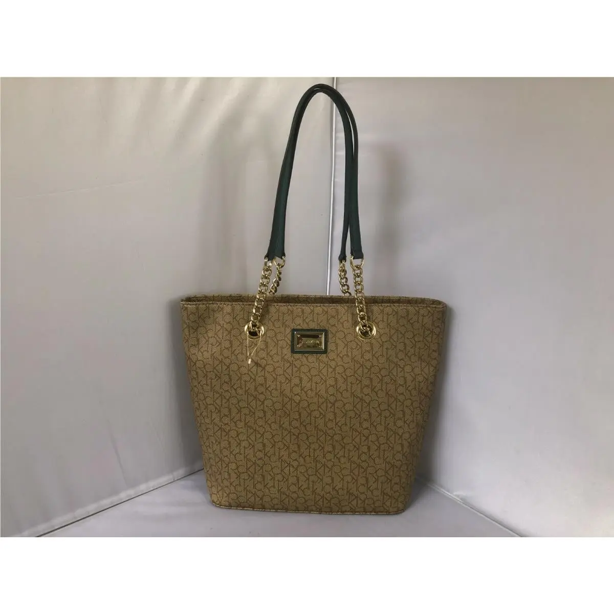 L.khaki Color Ck Signature Tote Bag by Calvin Klein