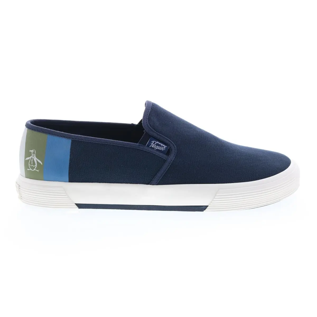 Original Penguin Sam Stripe Slip On PG00028 Mens Blue Sneakers Shoes 7.5