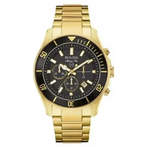 Marine Star Chronograph Black Dial Men`s Watch 98B250 by Bulova