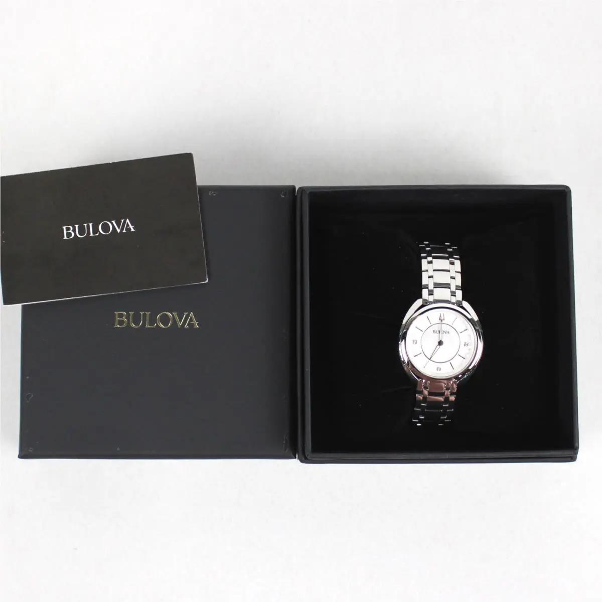 Classic Duality Diamond 34MM Women`s Stainless Steel Watch 96P240 by Bulova