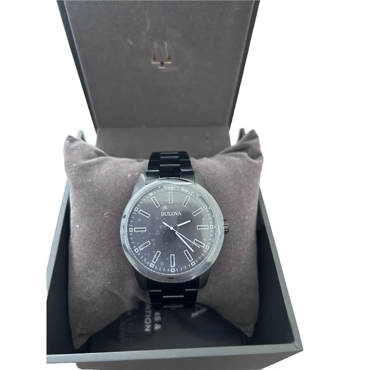 Bulova Men Watch Stainless Steel Color Black Dial Black 98A135