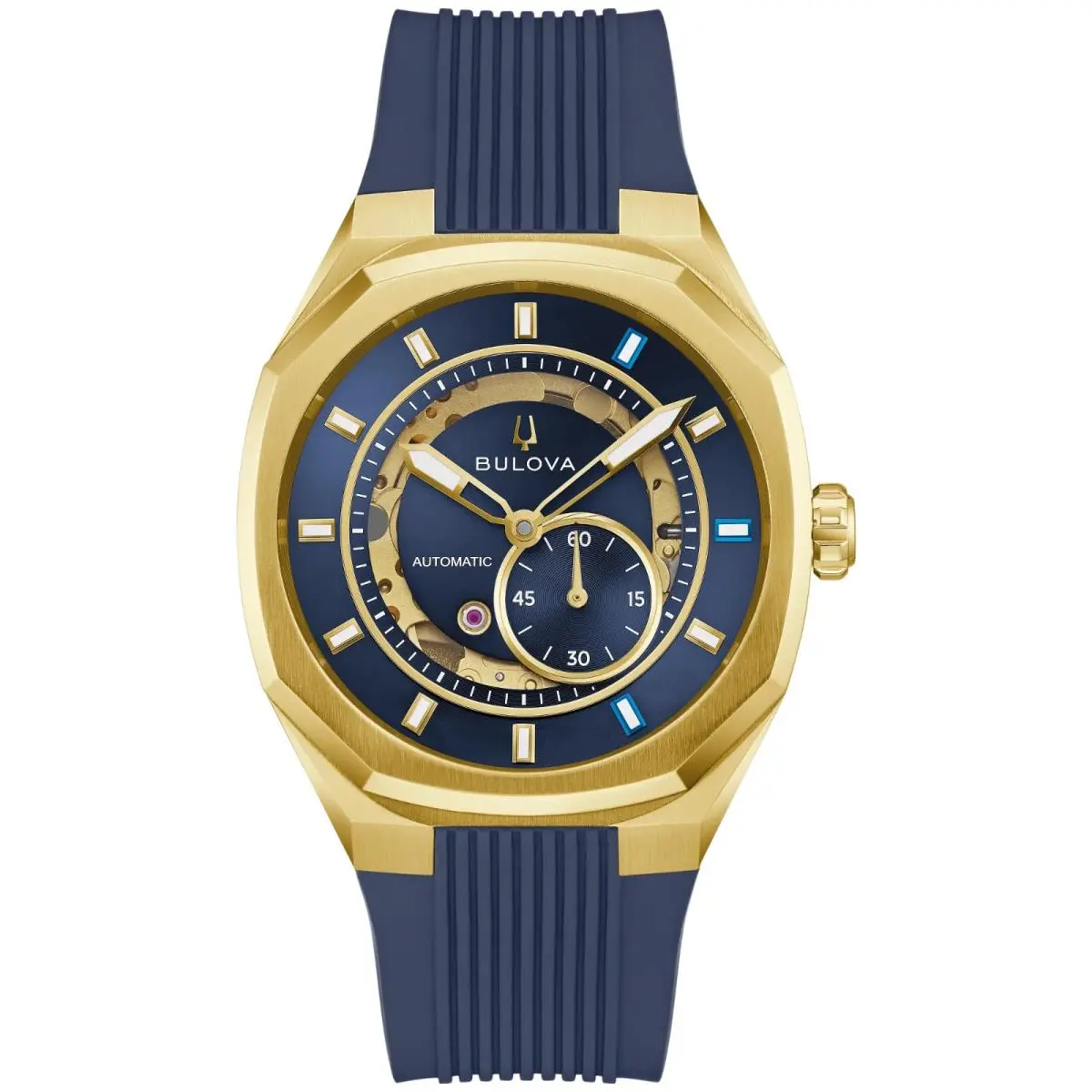 Bulova Surveyor Marc Anthony Blue Dial Gold-tone Men`s Watch 97A205