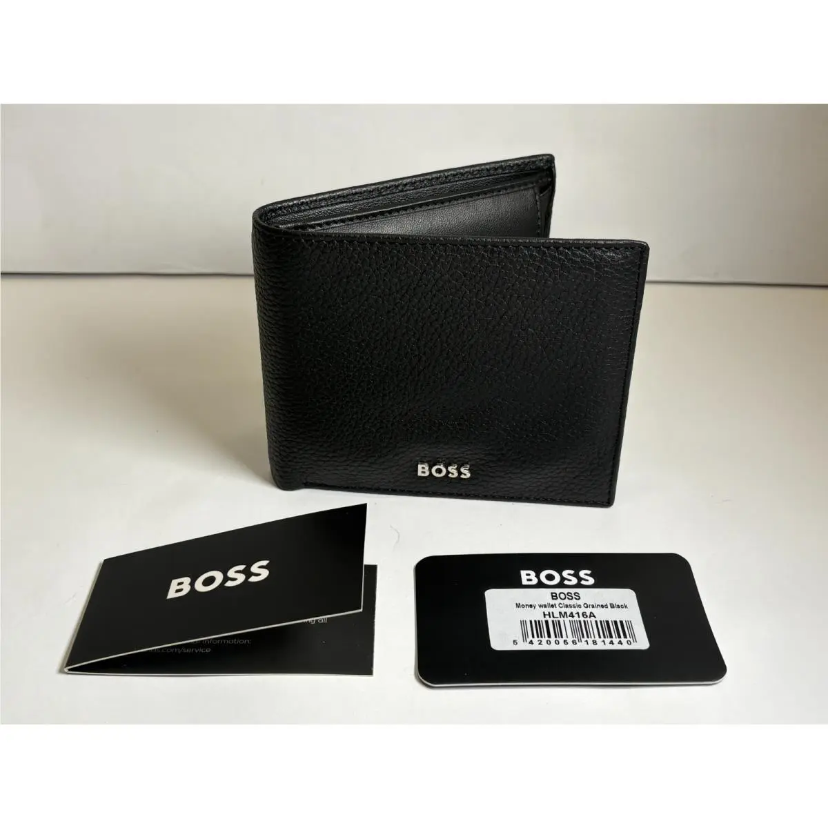 HLM416A Money Wallet - Classic Grained Black w/ Monogram Lining by Hugo Boss