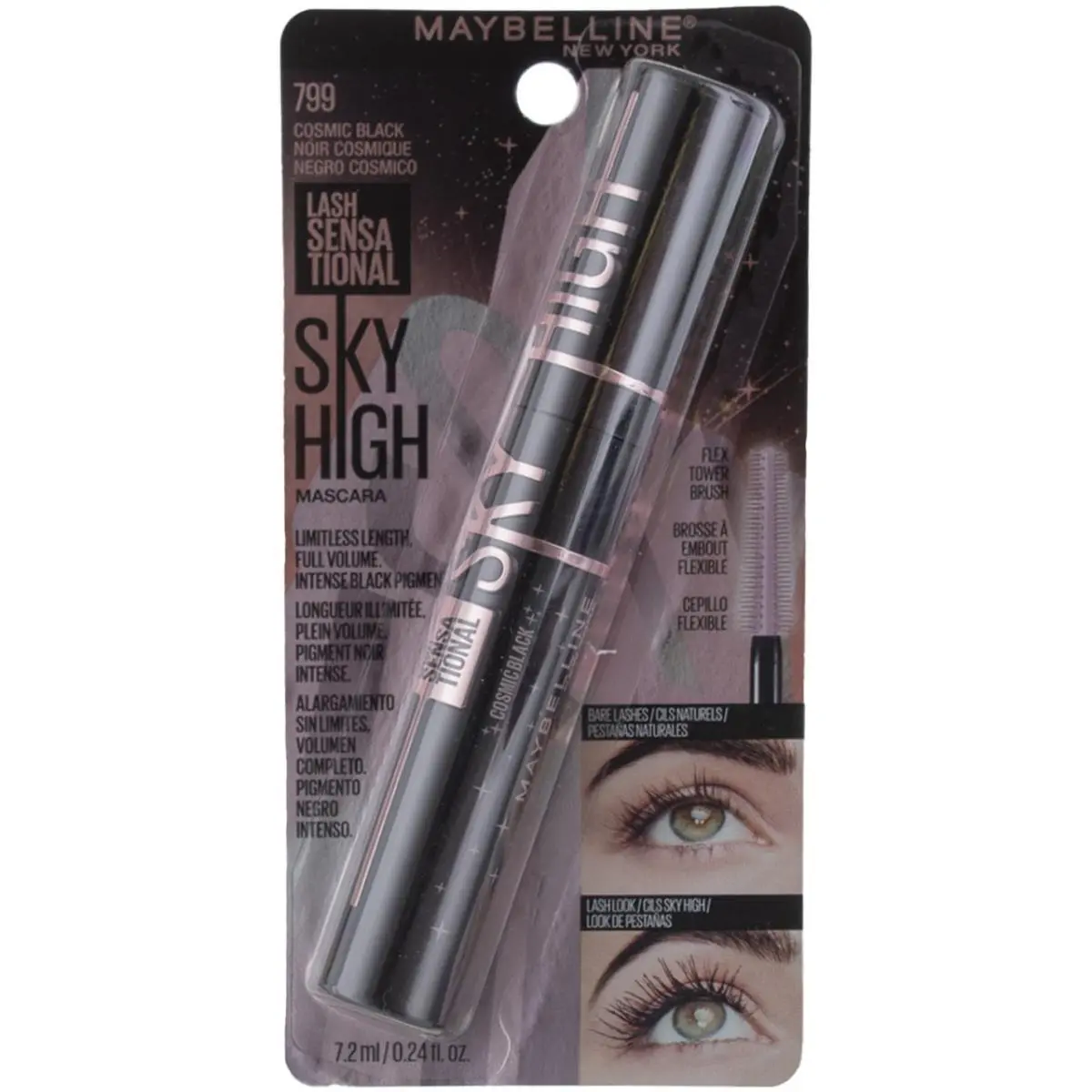 4 Pack Maybelline Lash Sensational Sky High Mascara Cosmic Black 799 0.24