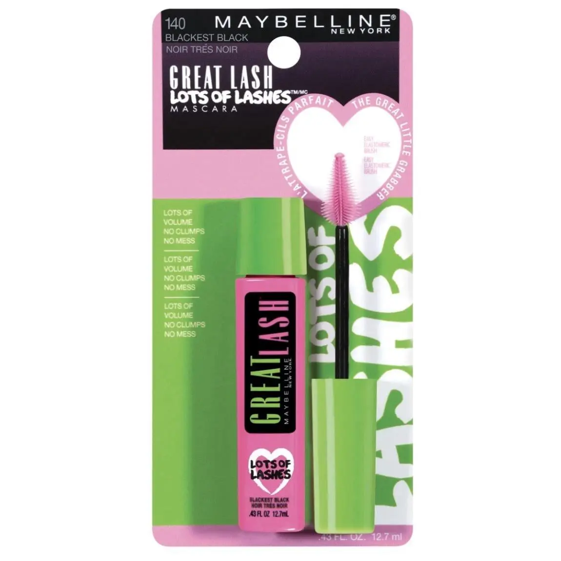 Maybelline Great Lash Mascara Very Black 141 0.43oz 6 Pack Factory Packs