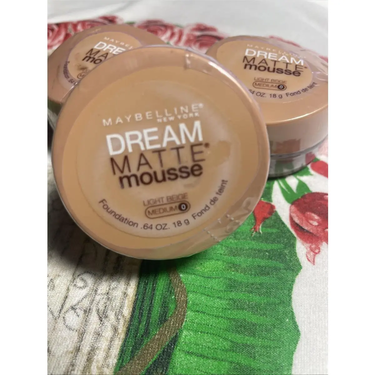 Maybelline #0 Medium Light Beige 3 Maybelline Dream Matte Mousse Foundation 0 Medium Light Beige New
