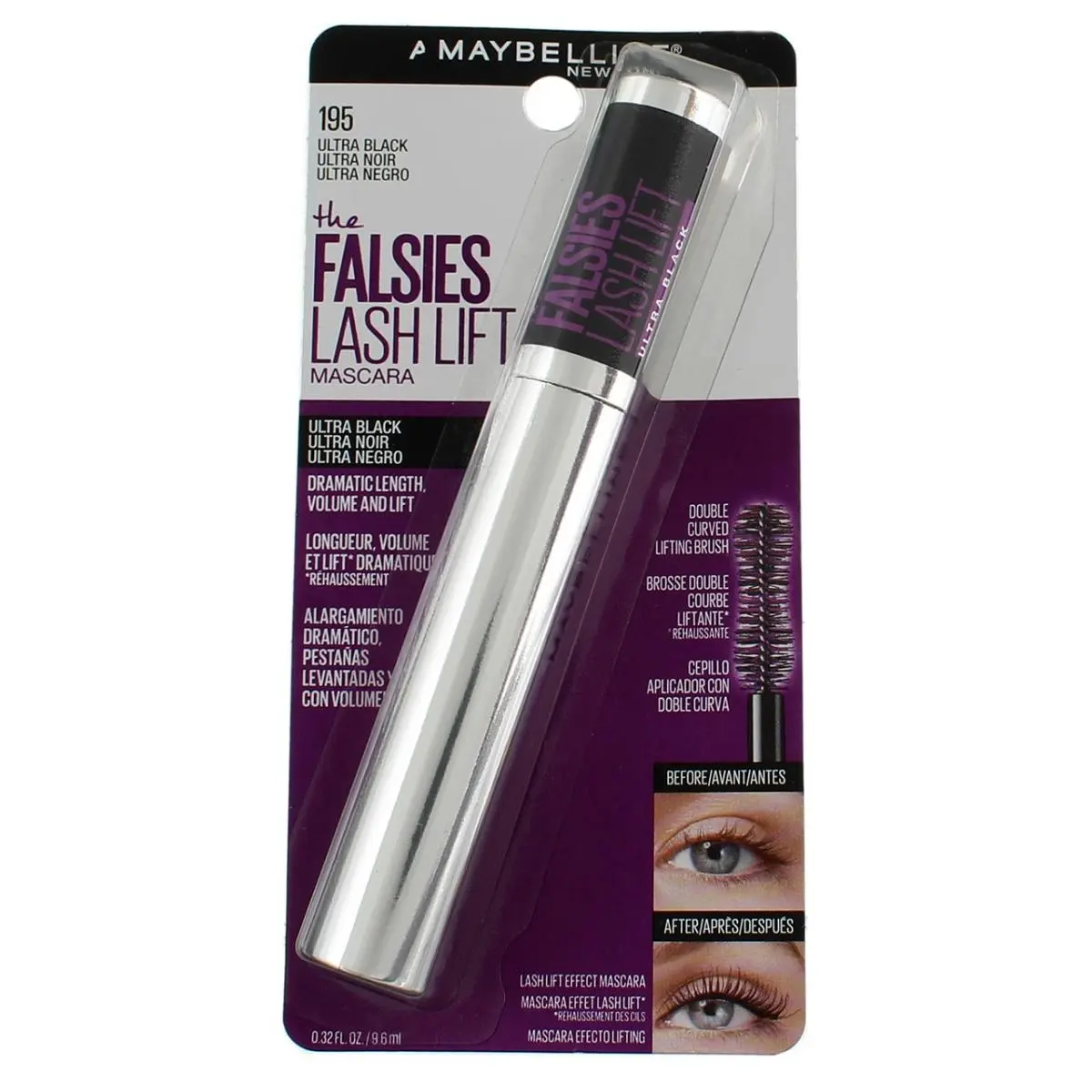 5 Pack Maybelline The Falsies Lash Lift Mascara Ultra Black 0.32 fl oz